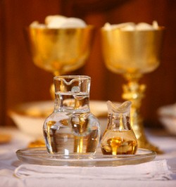 Holy Water, Wine and Wafers of the Eucharist